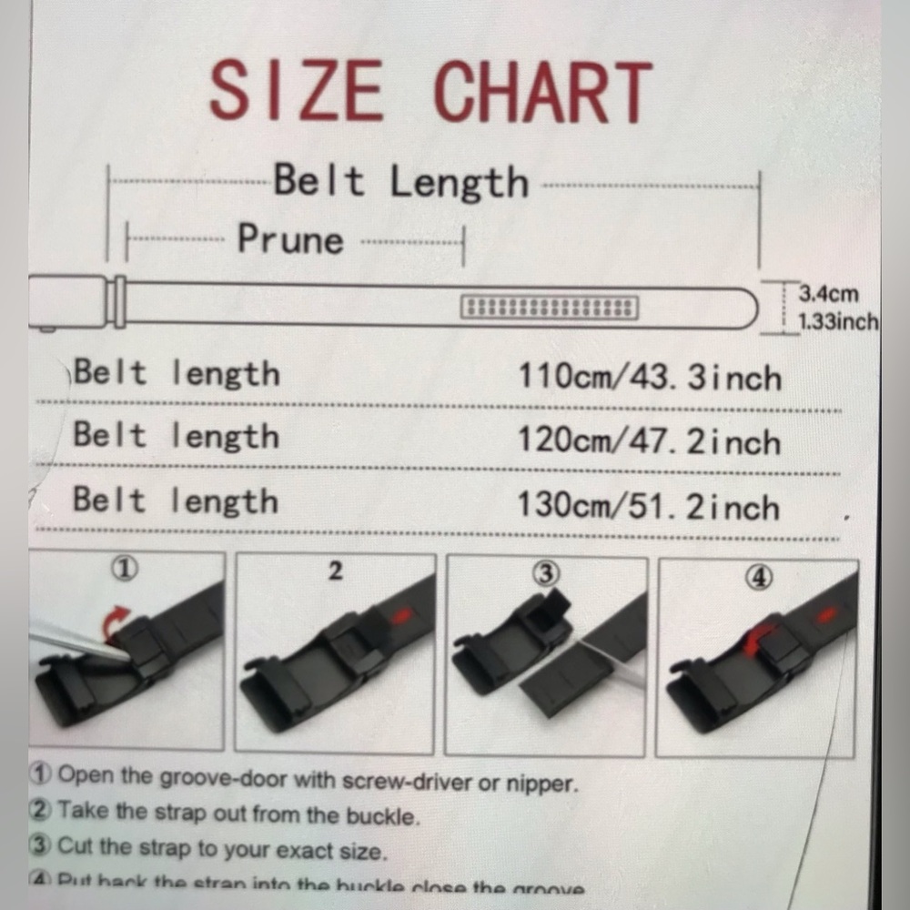 Black Leather Belt with G Buckle - Picture 7 of 8
